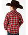 Image #2 - Roper Boys' Plaid Print Long Sleeve Snap Western Lined Shirt Jacket, Red, hi-res