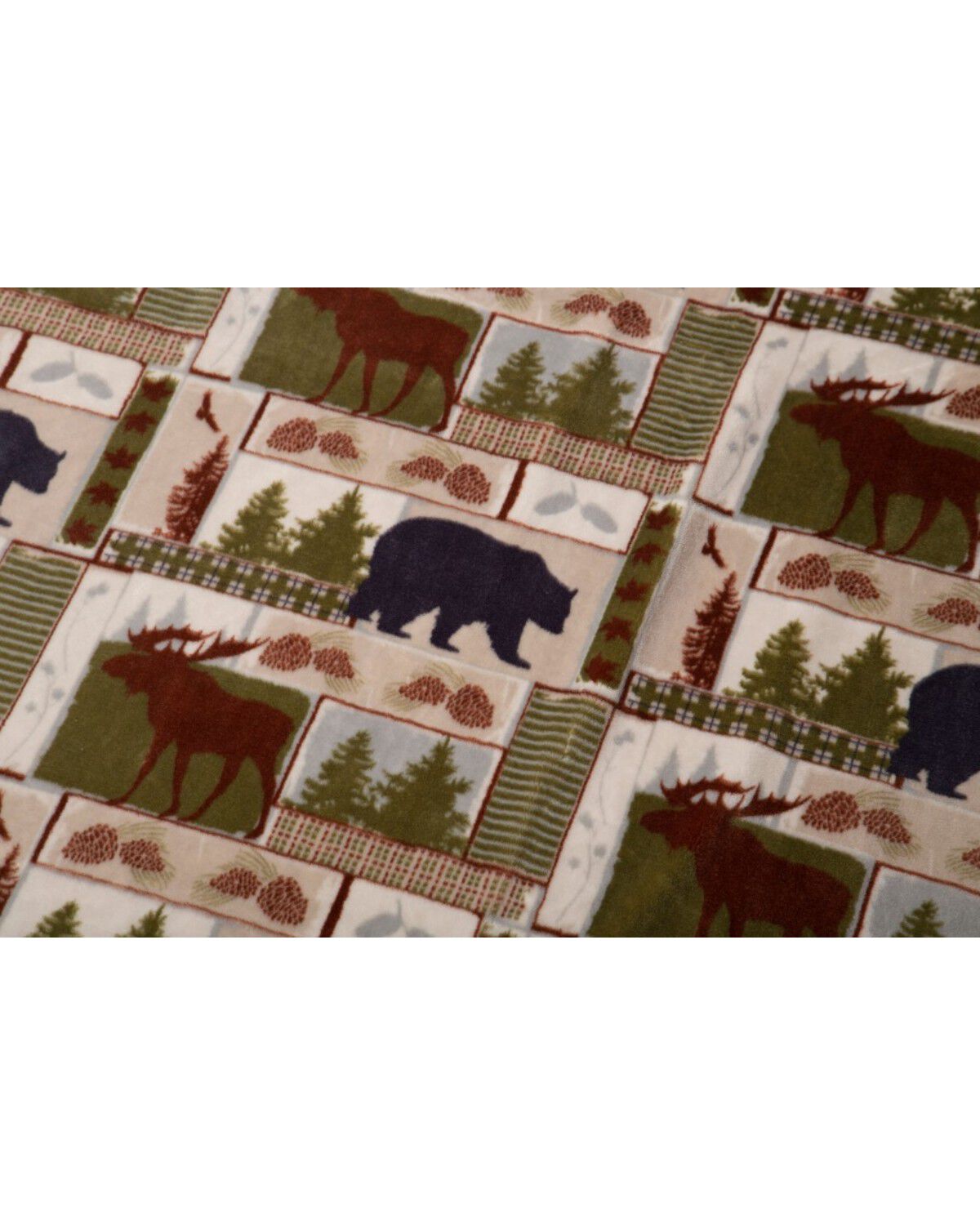 Image #2 - Carstens Home Vintage Lodge Plush Throw, White, hi-res
