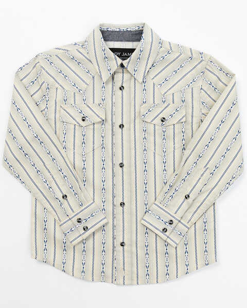Cody James Toddler Boys' River Sand Striped Long Sleeve Snap Western Shirt, Tan, hi-res