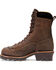 Carolina Men's 8" Crazy Horse Waterproof Lace-to-Toe Logger Boots - Round Toe, Brown, hi-res