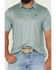Image #3 - Ariat Men's Fitted Micro Geo Print Short Sleeve Polo, Green, hi-res