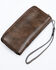Shyanne Women's Cassidy Turquoise Tooled Wristlet Wallet, Chocolate/turquoise, hi-res