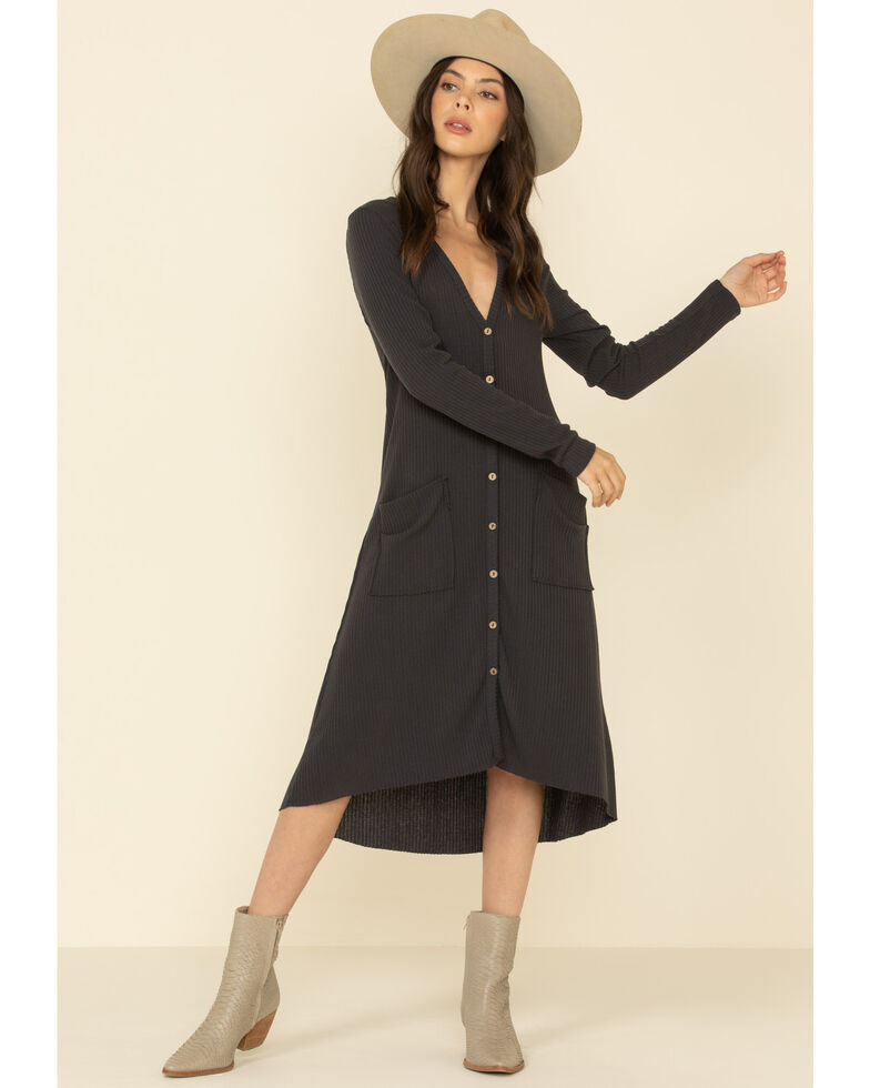 By Together Women's Ribbed Button Front Duster Cardigan | Sheplers