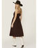 Image #4 - Shyanne Women's Embroidered Tie Front Midi Dress, Dark Brown, hi-res