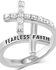Image #1 - Montana Silversmiths Women's Fearless Faith Crystal Cross Ring , Silver, hi-res