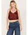 Image #2 - Free People Women's Night Out Blouson Brami, Burgundy, hi-res