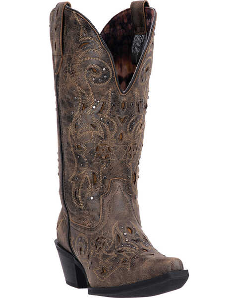 Laredo Women's Scandalous Western Boots - Snip Toe , Black, hi-res