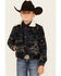 Image #1 - Wrangler Boys' Southwestern Print Sherpa Lined Jacket, Navy, hi-res