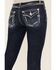 Image #2 - Miss Me Women's Dark Wash Mid Rise Border Pocket Bootcut Stretch Denim Jeans, Dark Wash, hi-res