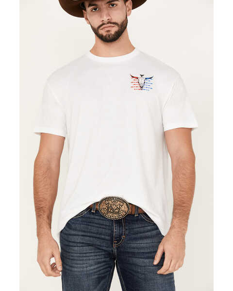 Image #3 - Cowboy Hardware Men's Boot Barn Exclusive Live Free Short Sleeve Graphic T-Shirt , White, hi-res