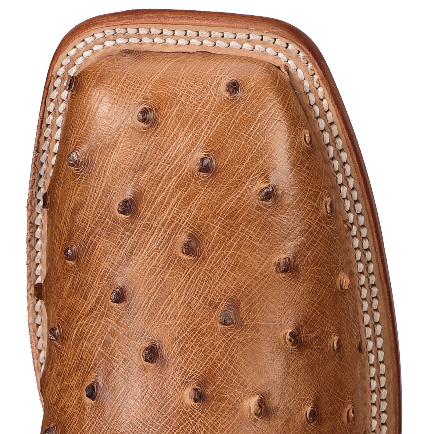 Image #6 - Justin Men's Waxy Full Quill Ostrich Western Boots - Broad Square Toe, Cognac, hi-res