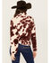 Ariat Women's Pony Print Berber Snap Front Pullover, Brown, hi-res