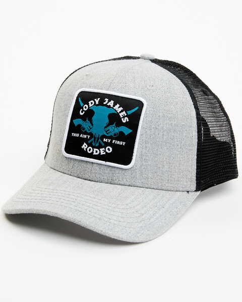 Cody James Men's Steer Head Logo Patch Ball Cap, Light Grey, hi-res