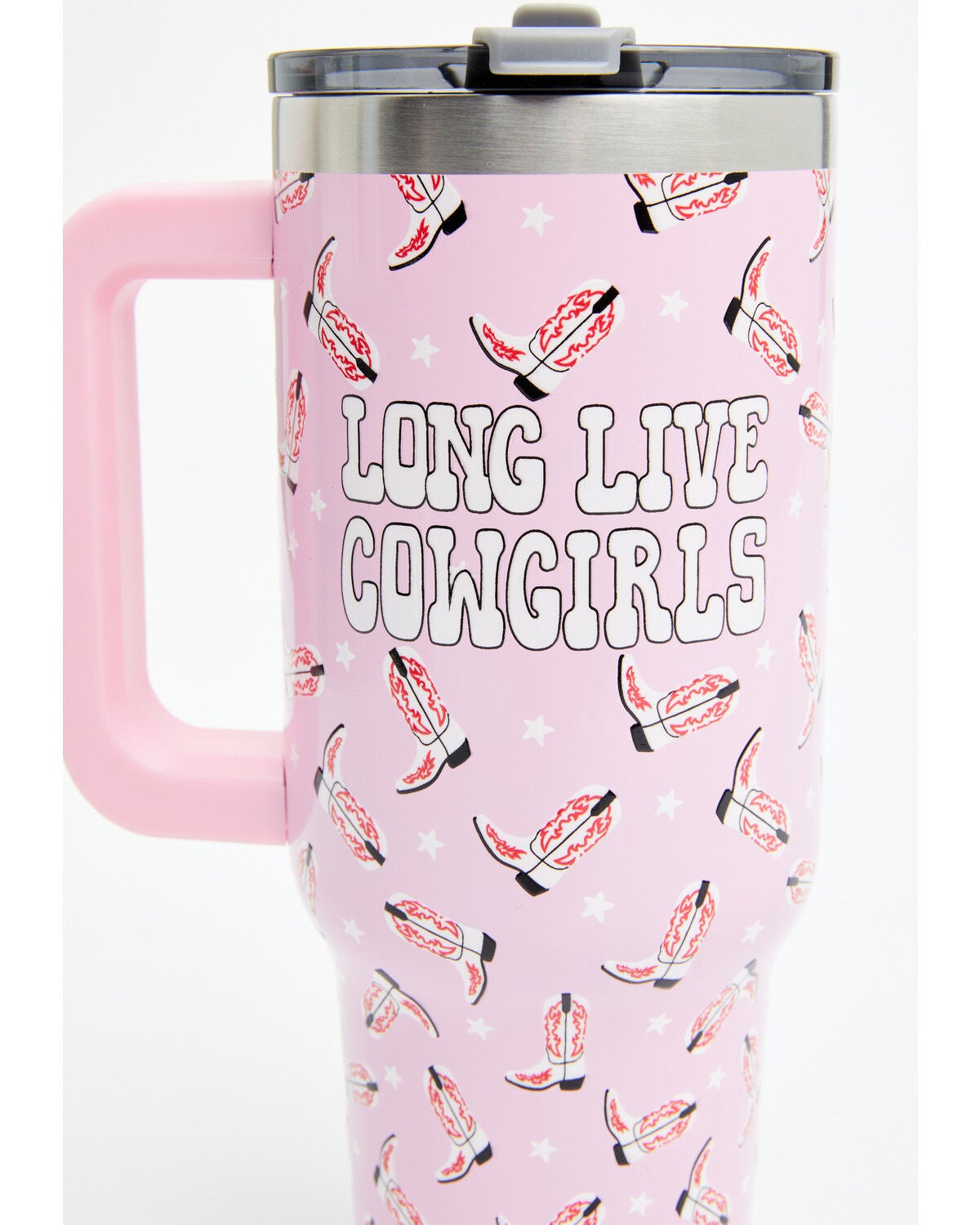 Image #2 - Boot Barn 40oz Long Live Cowgirls Tumbler With Handle, Pink, hi-res