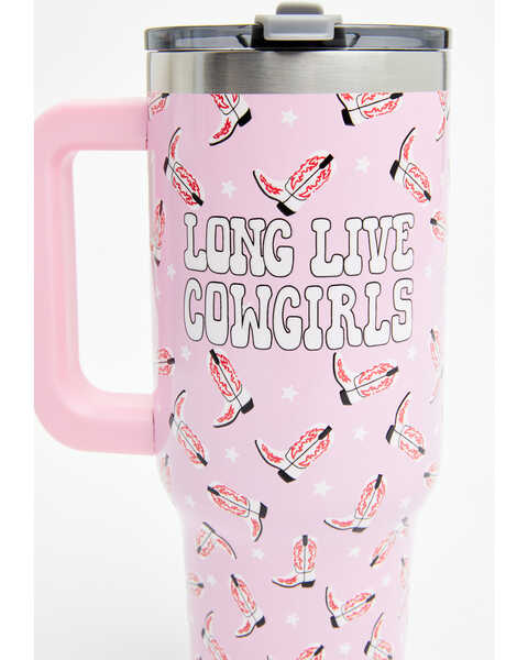 Image #2 - Boot Barn 40oz Long Live Cowgirls Tumbler With Handle , Pink, hi-res