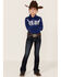 Image #3 - Shyanne Girls' Fringe Long Sleeve Western Snap Shirt, Royal Blue, hi-res