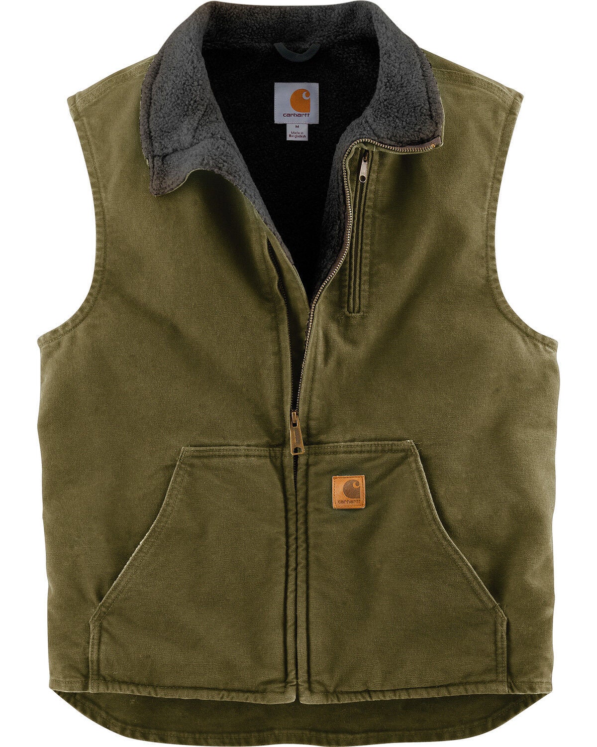 Image #1 - Carhartt Sherpa Lined Sandstone Duck Work Vest, , hi-res