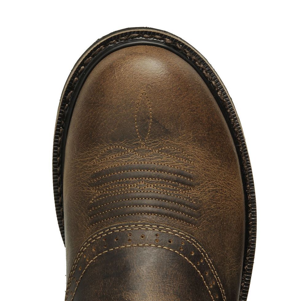  Justin Men's Stampede Superintendent Creme Work Boots - Steel Toe, Brown, hi-res