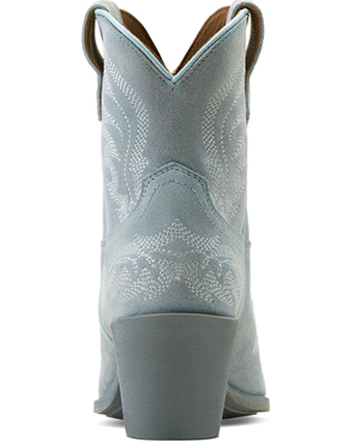 Image #3 - Ariat Women's Chandler Suede Western Booties - Snip Toe, Blue, hi-res