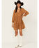 Image #1 - Stetson Women's Mojave Print Flat Rayon Dress, Brown, hi-res