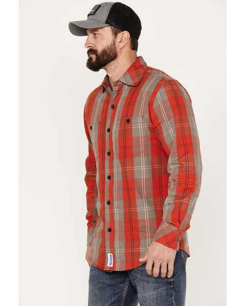 Image #2 - Resistol Men's Stratmoor Plaid Print Long Sleeve Button Down Western Shirt, Red, hi-res