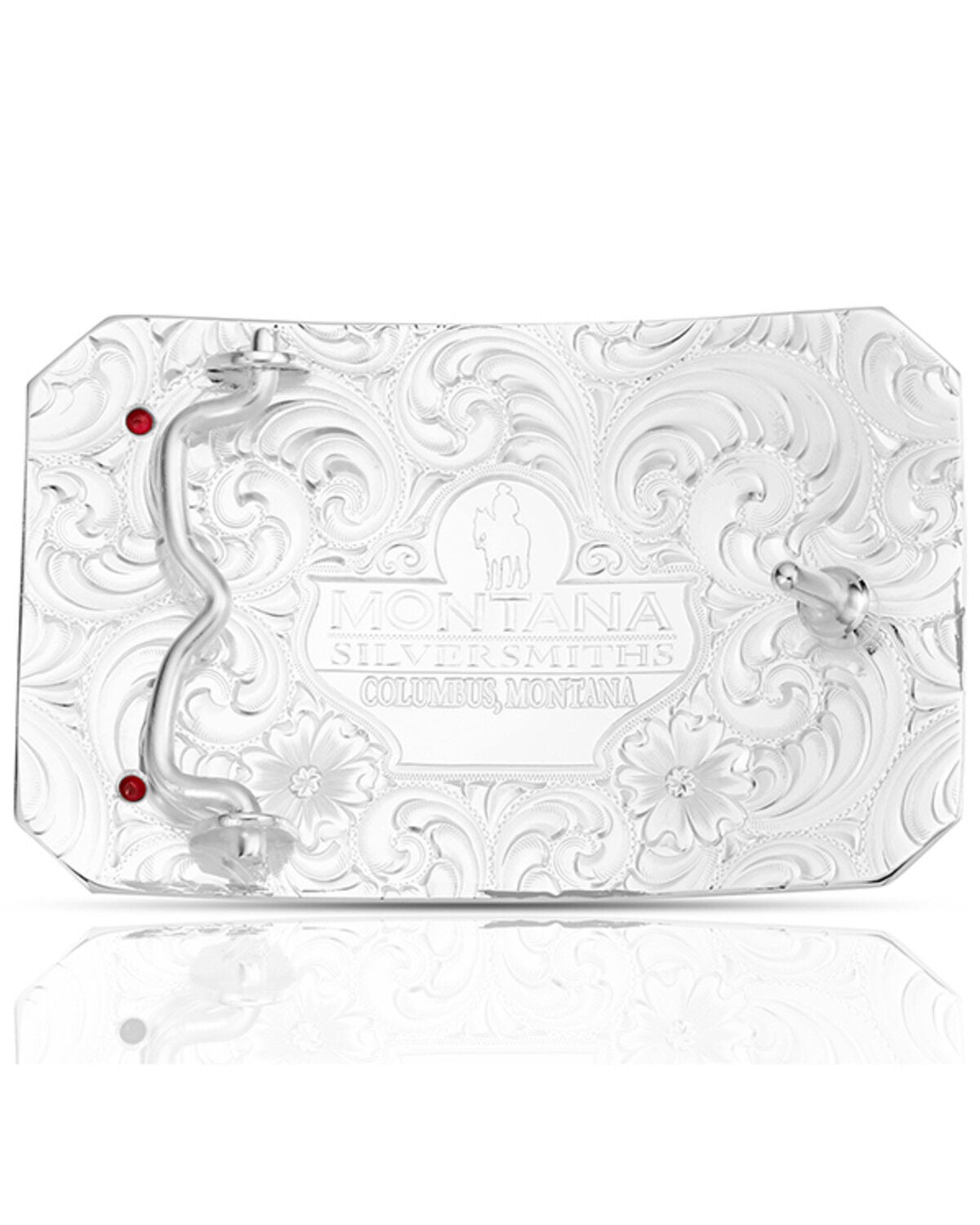 Image #2 - Montana Silversmiths Two-Toned Flag and Filigree Belt Buckle, Silver, hi-res