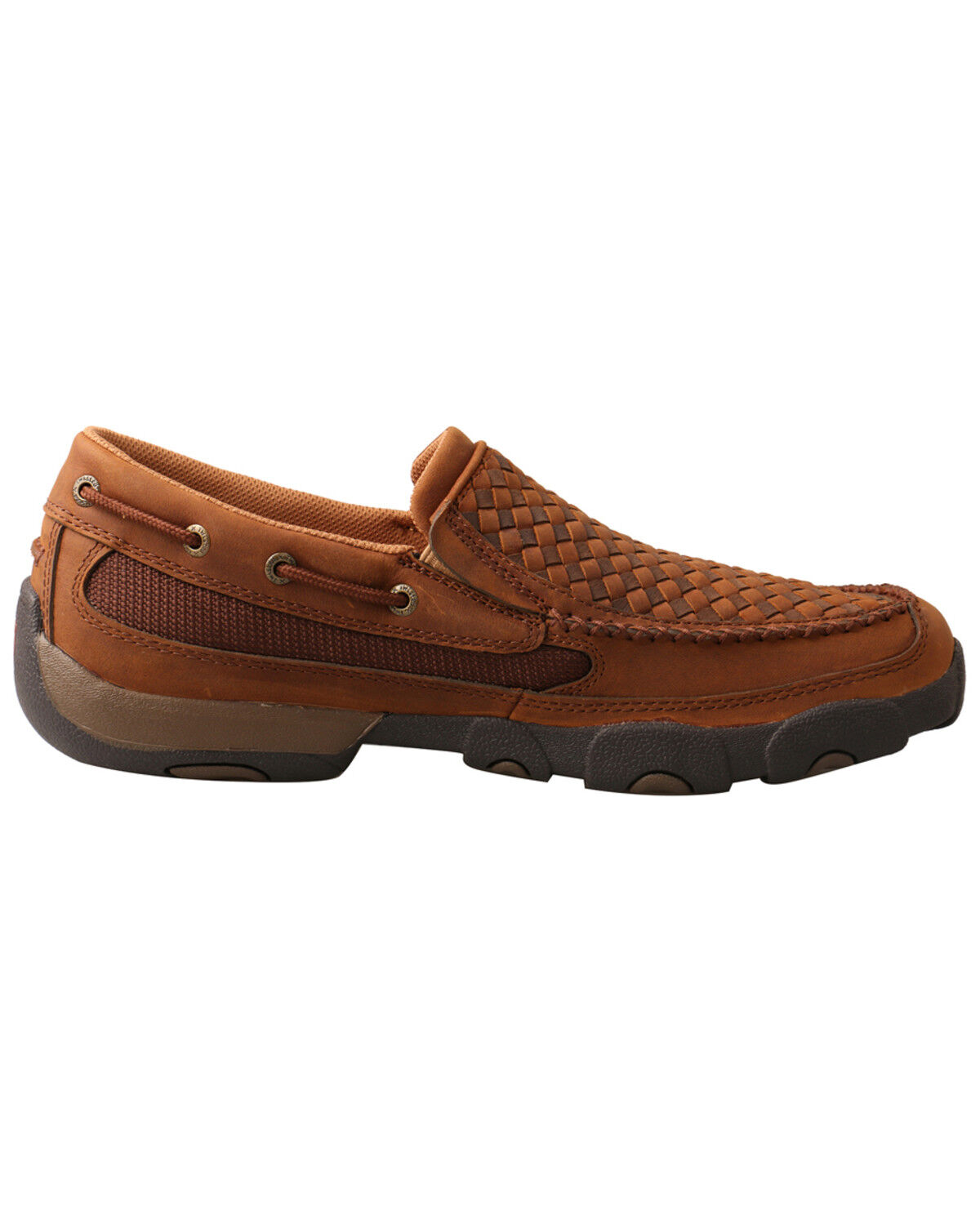 Image #2 - Twisted X Men's Basket Weave Slip-On Shoes - Moc Toe, Brown, hi-res