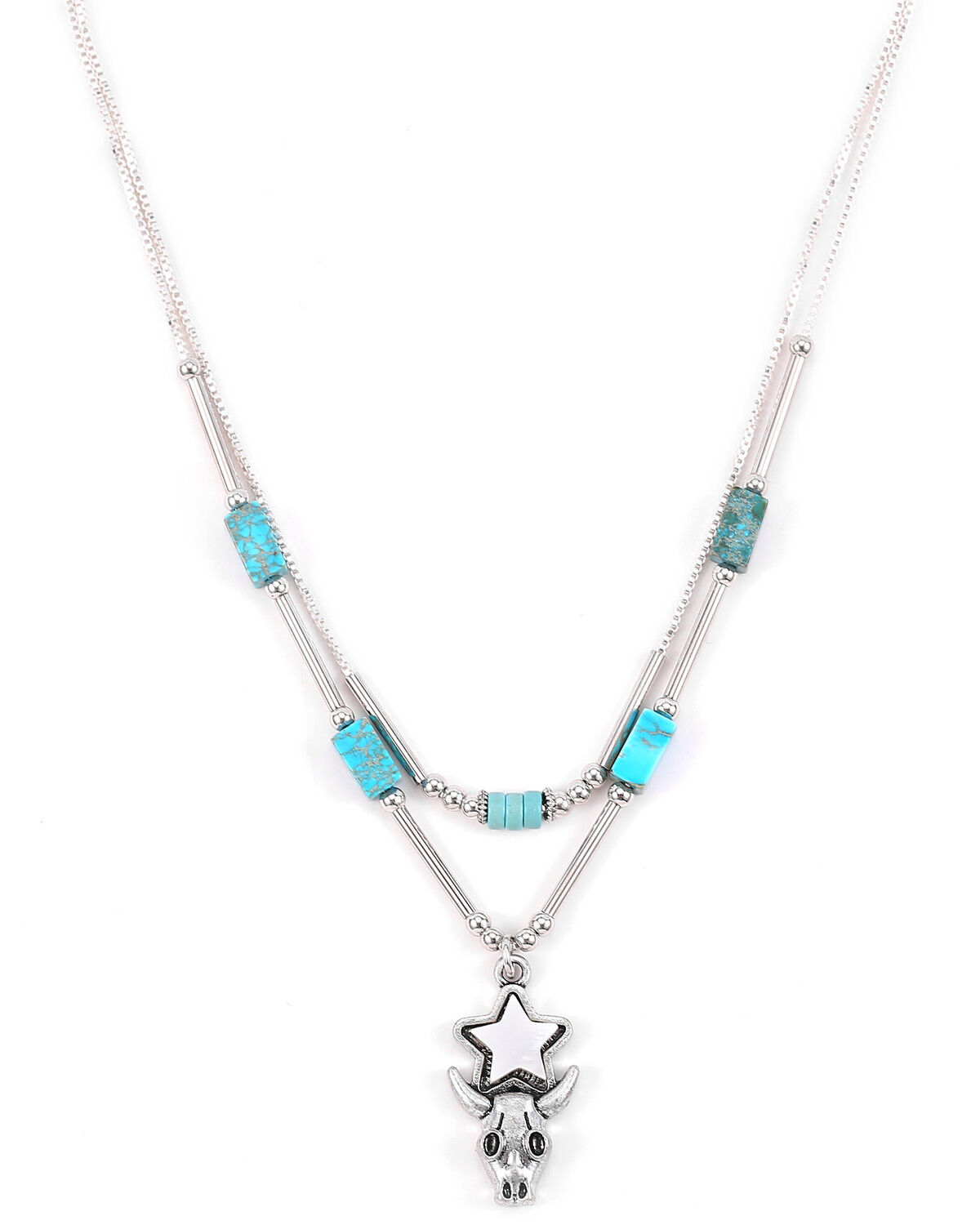 Image #1 - Cowgirl Confetti Women's Empty Island Layered Necklace, Silver, hi-res