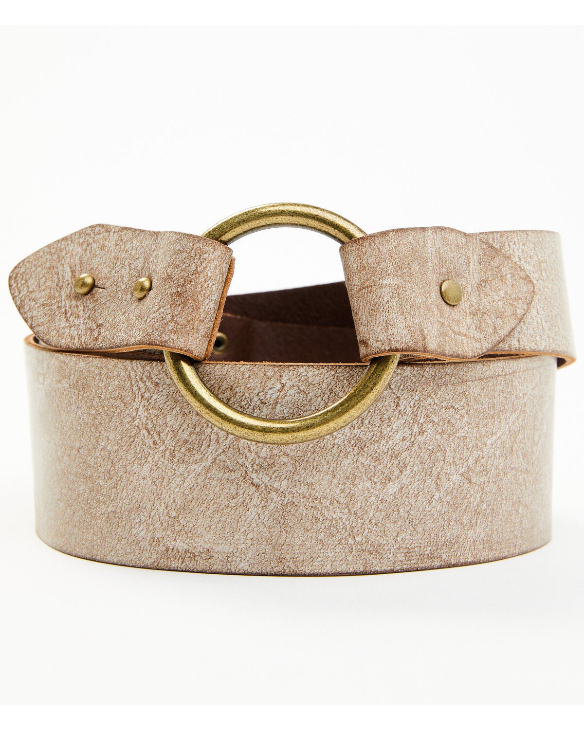 Cleo + Wolf Women's Round Buckle Loop Snap Waist Belt, Taupe, hi-res
