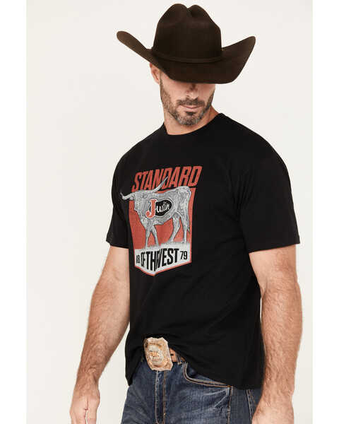Image #2 - Justin Men's Standard Of The West Short Sleeve Graphic T-Shirt, Black, hi-res