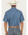 Image #4 - Cinch Men's Geo Print Short Sleeve Button-Down Western Shirt, Blue, hi-res