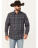 Image #1 - Moonshine Spirit Men's Throw Down Plaid Print Long Sleeve Snap Western Shirt, Purple, hi-res