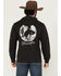 Image #1 - Wrangler Men's Boot Barn Exclusive Bucking Bronco Hooded Sweatshirt, Black, hi-res