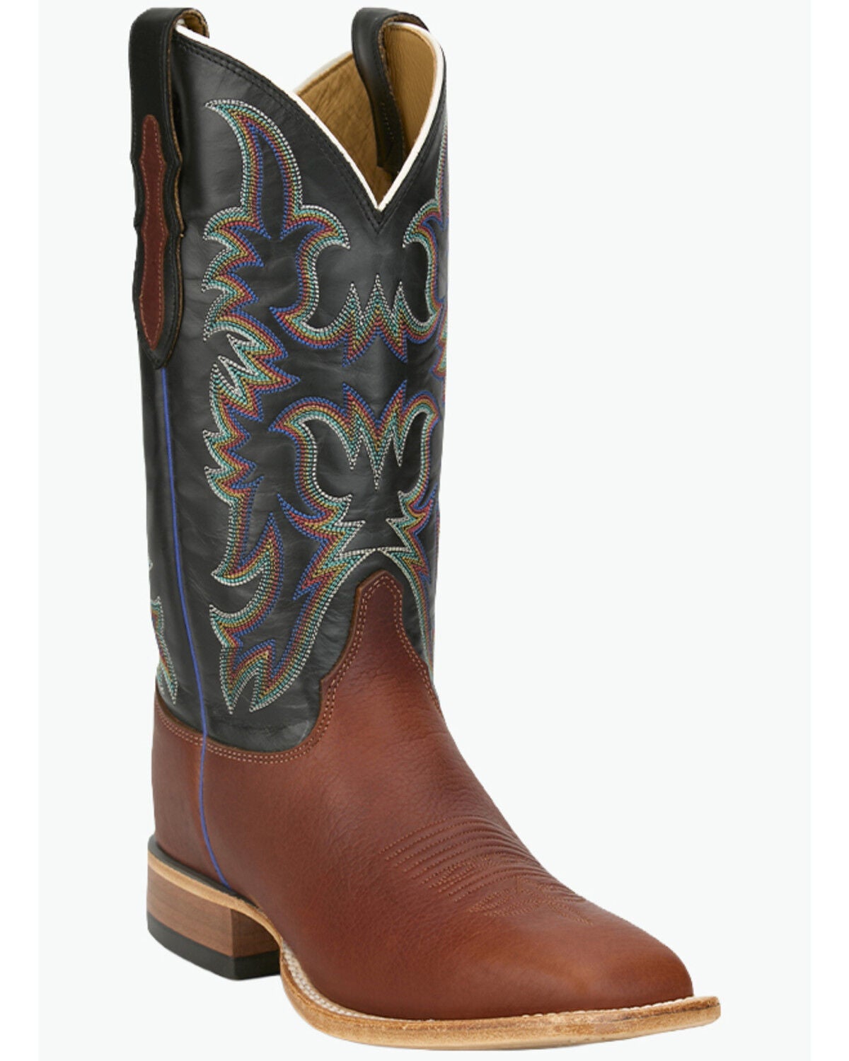 Justin Men's Braxton Performance Western Boots - Broad Square Toe, Cognac, hi-res