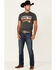 Rock & Roll Denim Men's Charcoal Desert Graphic Short Sleeve T-Shirt , Charcoal, hi-res
