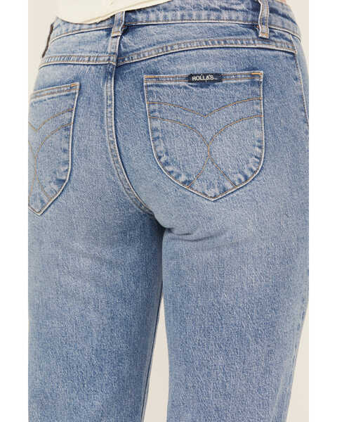 Image #4 - Rolla's Women's Carlson Medium Wash Low Rise East Coast Stretch Flare Jeans , Medium Wash, hi-res