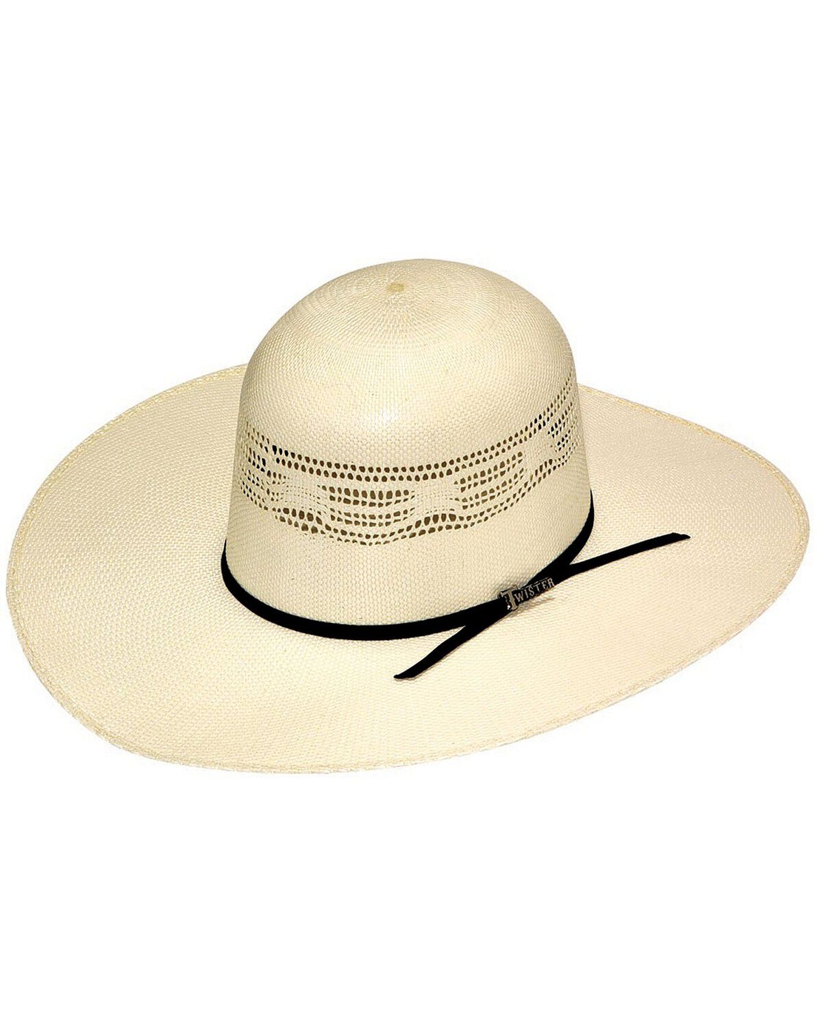 Western Express Low Crown Cattleman Straw Hat Elastic Cowboy Hats