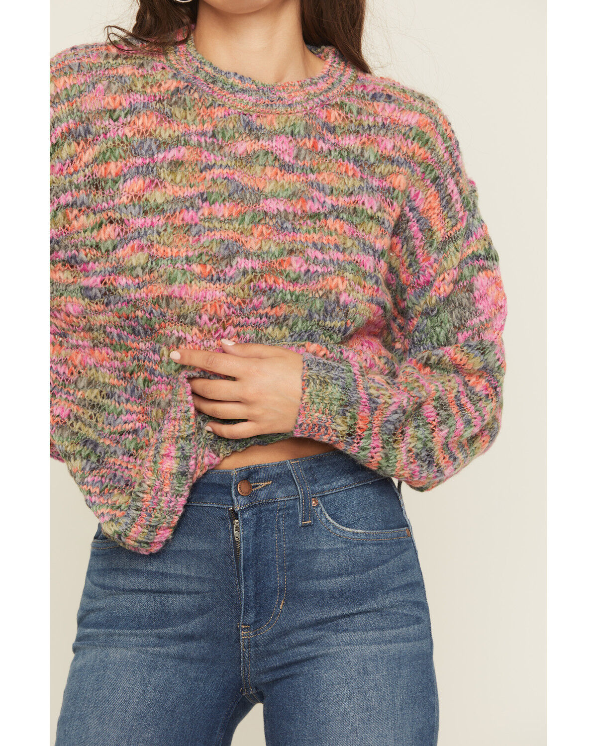 Image #3 - Cleo + Wolf Women's Oversized Pullover Sweater, Pink, hi-res
