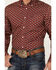 Ariat Men's Kyler Geo Long Sleeve Button-Down Western Shirt, Red, hi-res