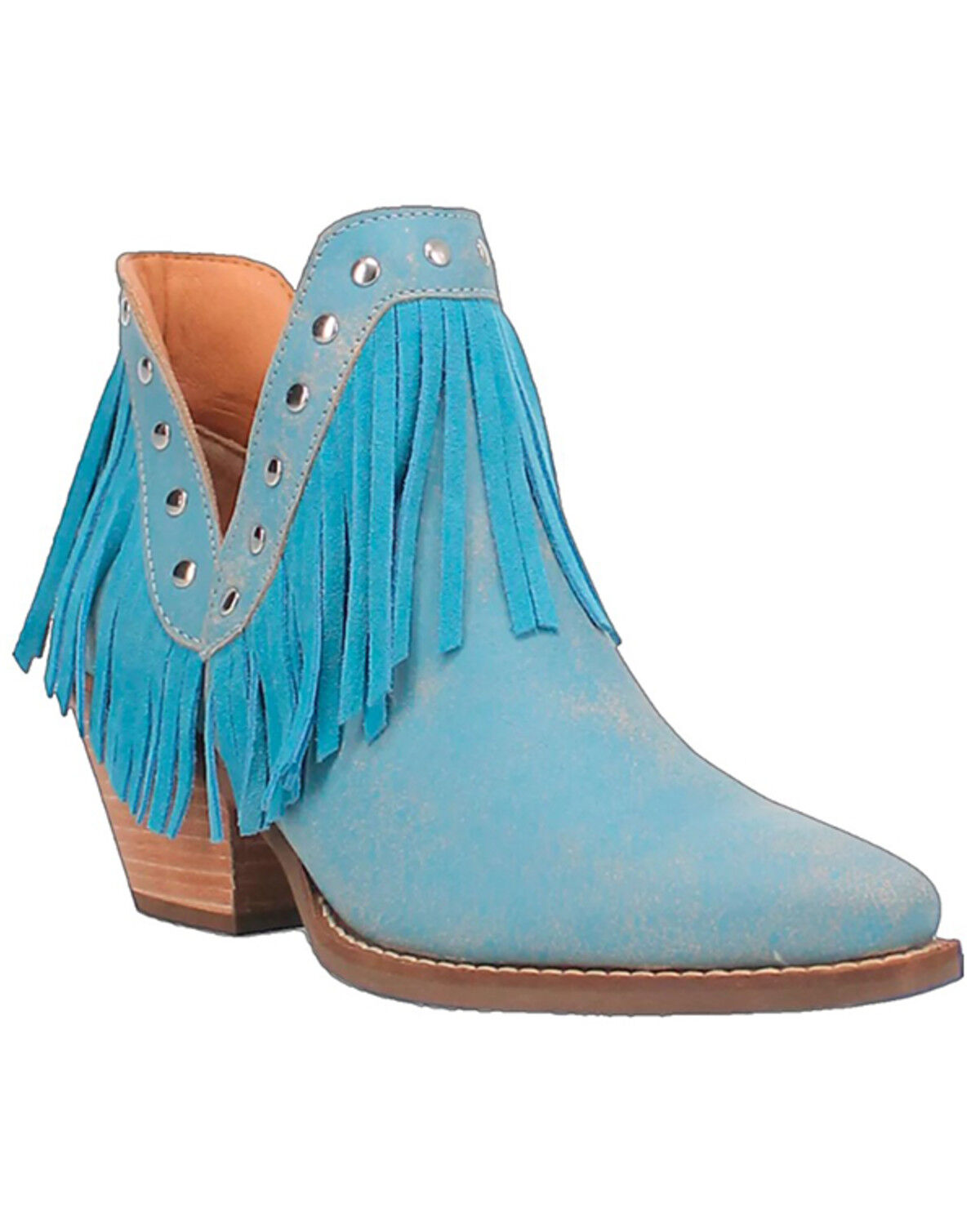 Image #1 - Dingo Women's Fine N' Dandy Leather Booties - Snip Toe, Blue, hi-res