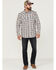 Image #2 - Moonshine Spirit Men's Burning Man Plaid Long Sleeve Snap Western Shirt, White, hi-res