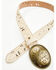 Image #2 - Shyanne Women's Nellie Tooled Cutout Oval Buckle Belt, Cream, hi-res