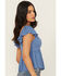 Image #2 - Cleo + Wolf Women's Elizabeth Peplum Top, Steel Blue, hi-res