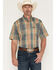 Image #1 - Wrangler Men's ATG Turbulence Plaid Print Short Sleeve Snap Performance Western Shirt, Multi, hi-res