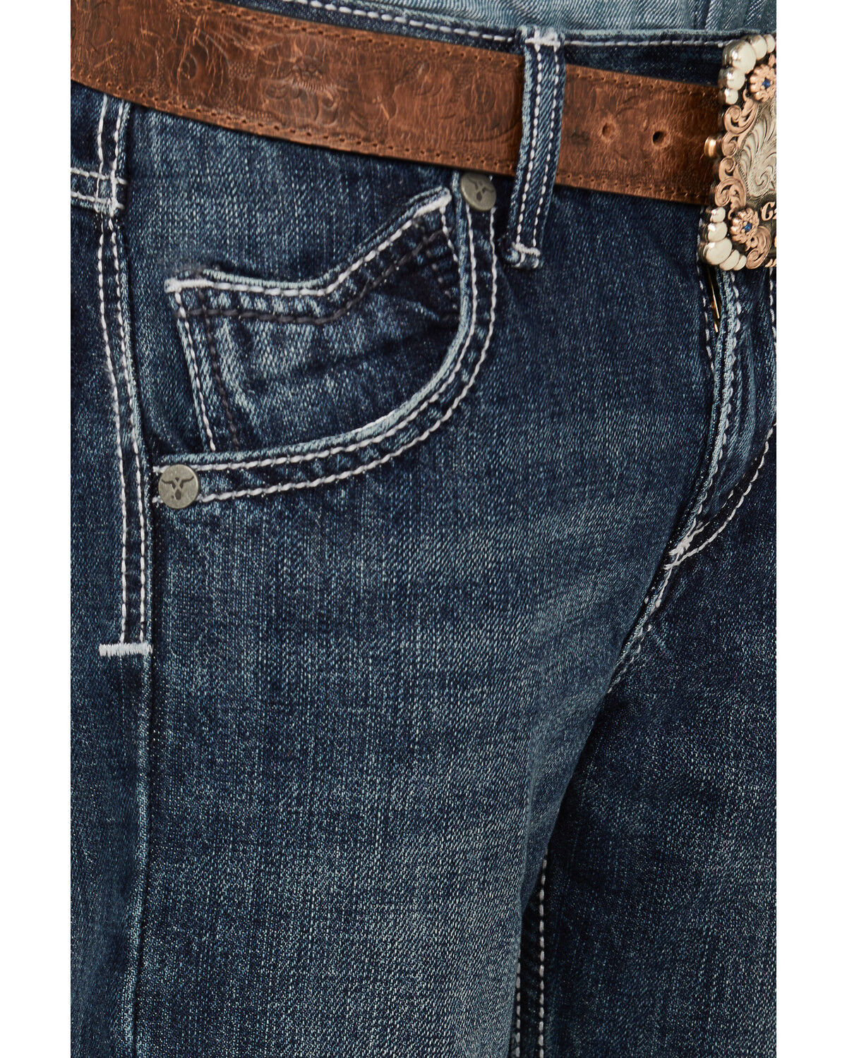 Image #4 - Wrangler 20X Boys' No.42 Canyon Lake Vintage Slim Bootcut Jeans, Blue, hi-res