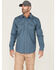 Cody James Men's FR Foulard Print Long Sleeve Pearl Snap Work Shirt , Medium Blue, hi-res