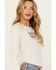 Image #2 - La La Land Women's Cowgirls Don't Cry Long Sleeve Thermal Graphic Tee, Ivory, hi-res