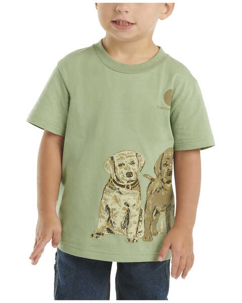 Image #1 - Carhartt Toddler Boys' Puppy Wrap Short Sleeve Graphic T-Shirt , Green, hi-res