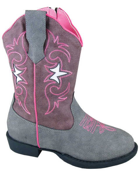 Smoky Mountain Girls' Austin Lights Western Boots - Round Toe, Grey, hi-res