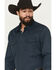 Image #2 - Wrangler Retro Men's Geo Print Long Sleeve Snap Western Shirt, Navy, hi-res